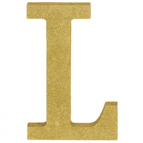 Letter L Gold Glittered Decoration MDF | Party Products Australia